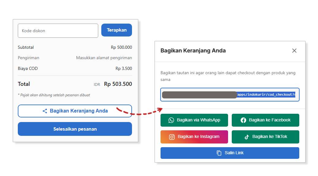 COD Cart Share Feature